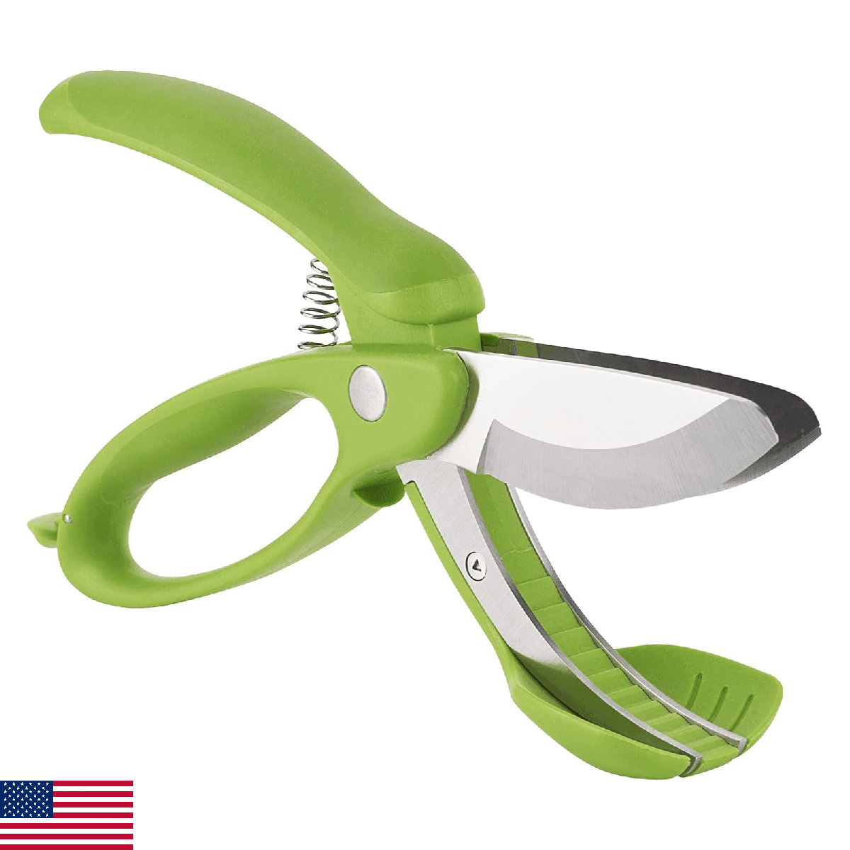 Trudeau Toss and Chop Salad Tongs, Green (09610135) - Image 1
