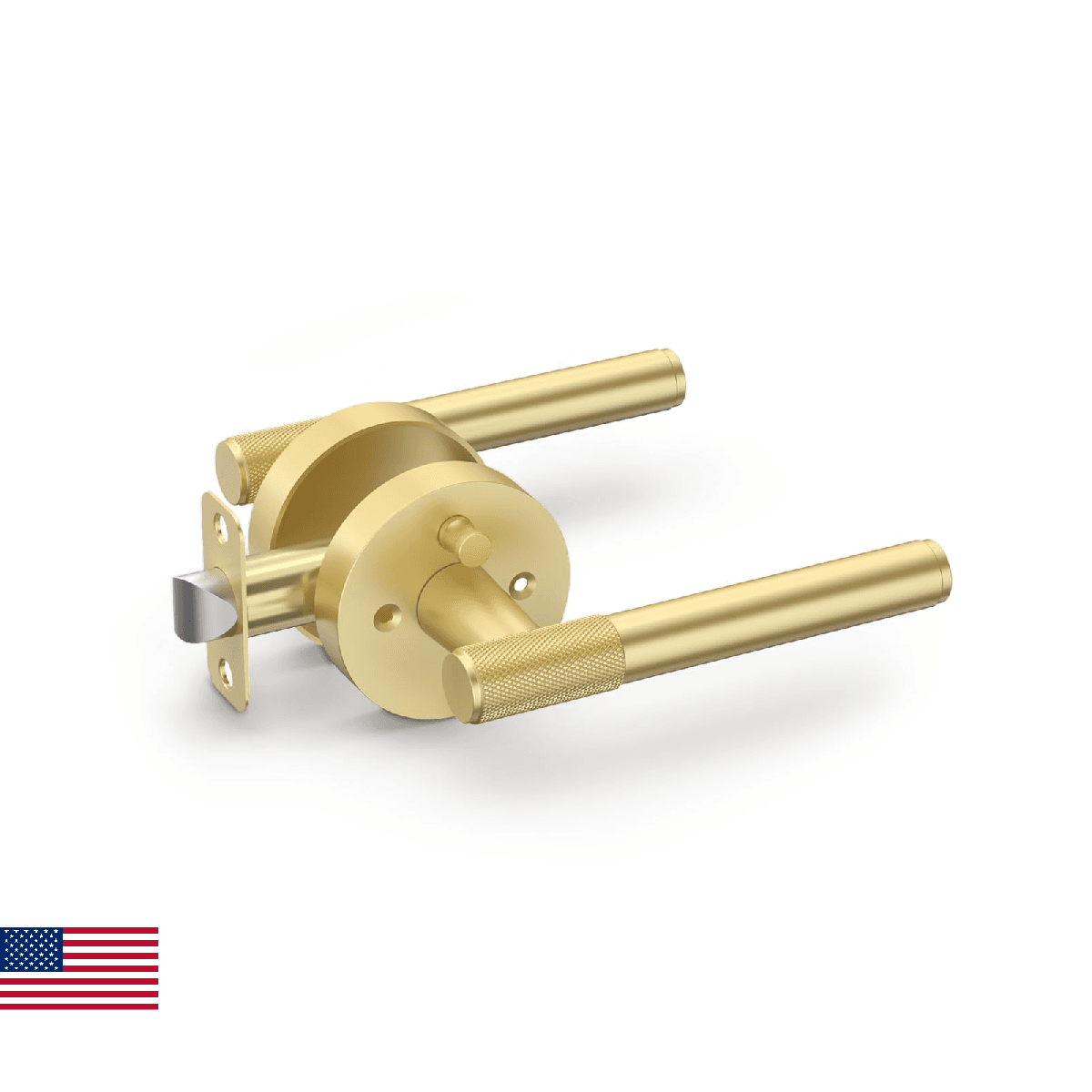 Asidrama 1 Pack Privacy Gold Door Handles, Door Lever with Door Knobs Indoor for - Image 1