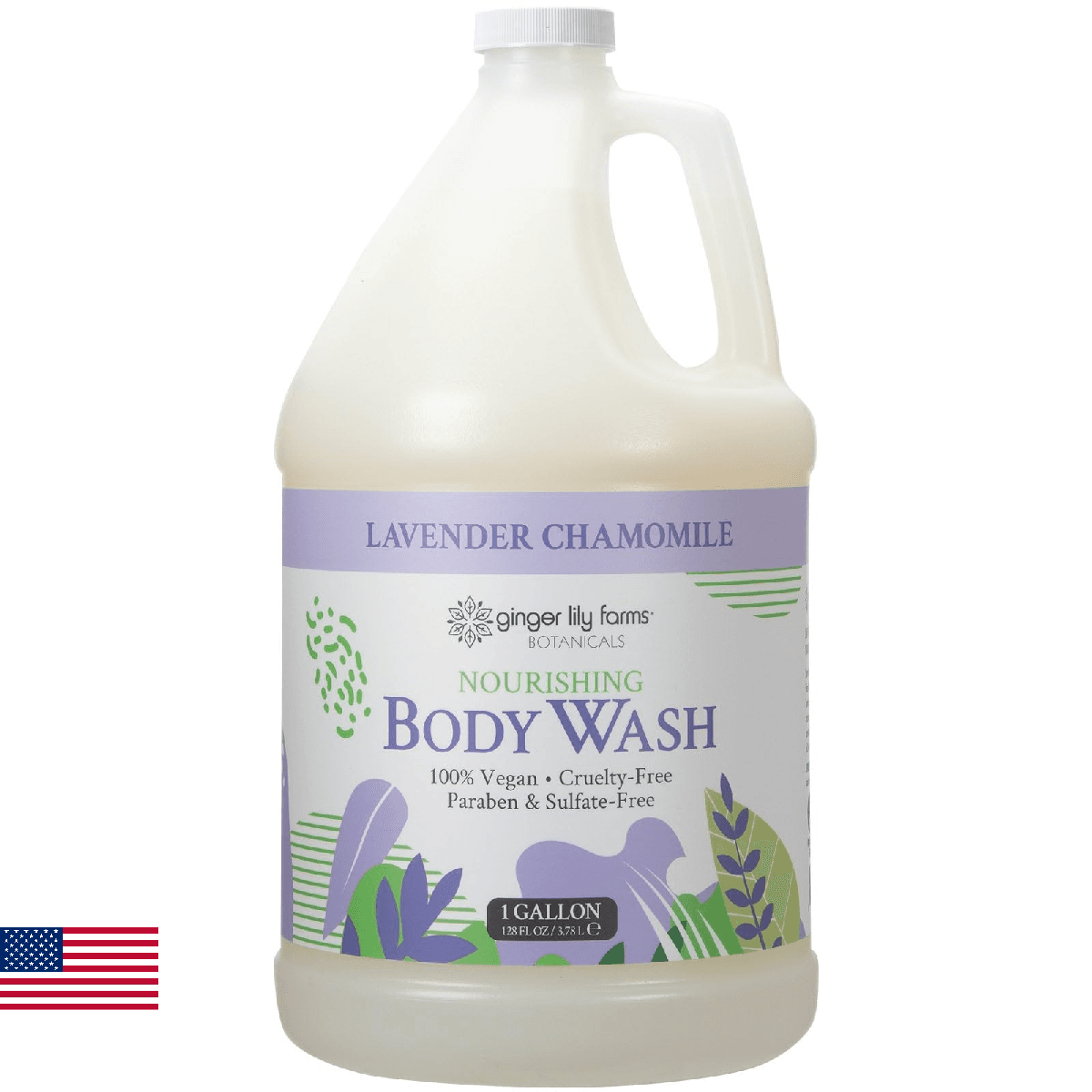 Ginger Lily Farms Botanicals Nourishing Body Wash 1 Gallon Lavender Chamomile Ve - Image 1