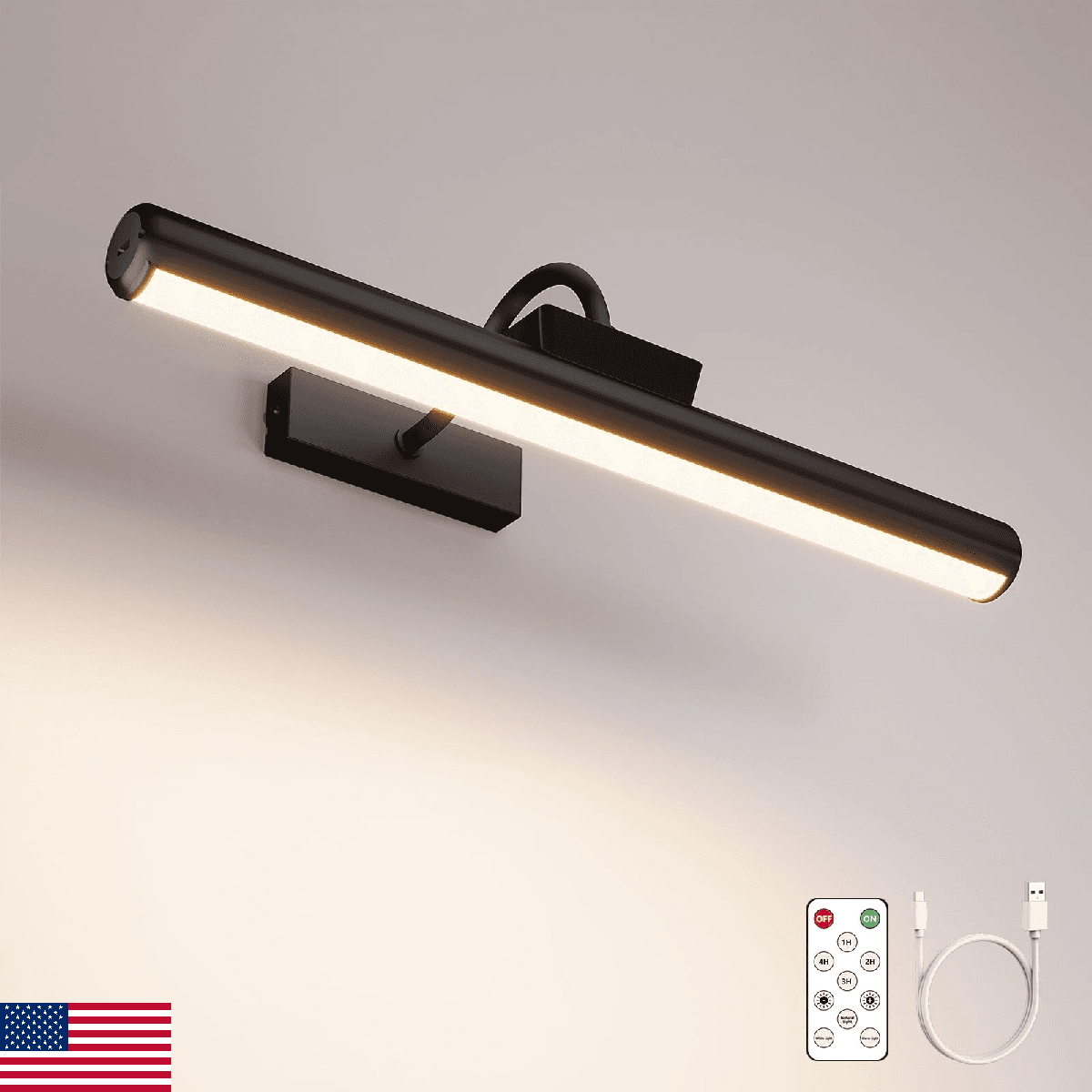 Skairipa Picture Light with Remote, 16in Battery Operated Picture Lights for Wal - Image 1