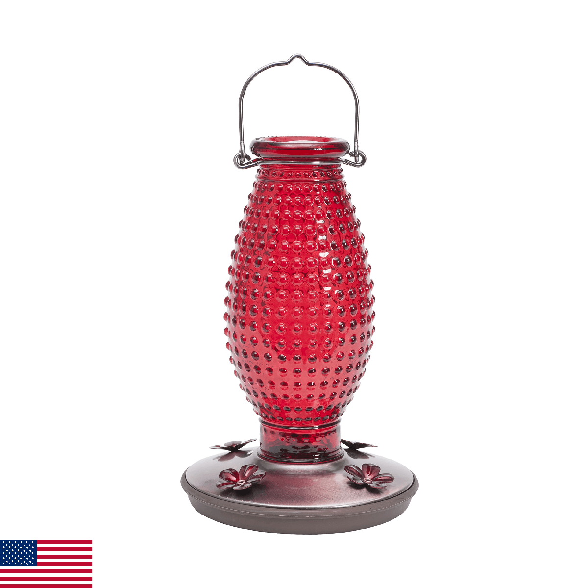 Perky-Pet Red Hobnail Vintage Glass Hummingbird Feeder 8130-2 - Image 1