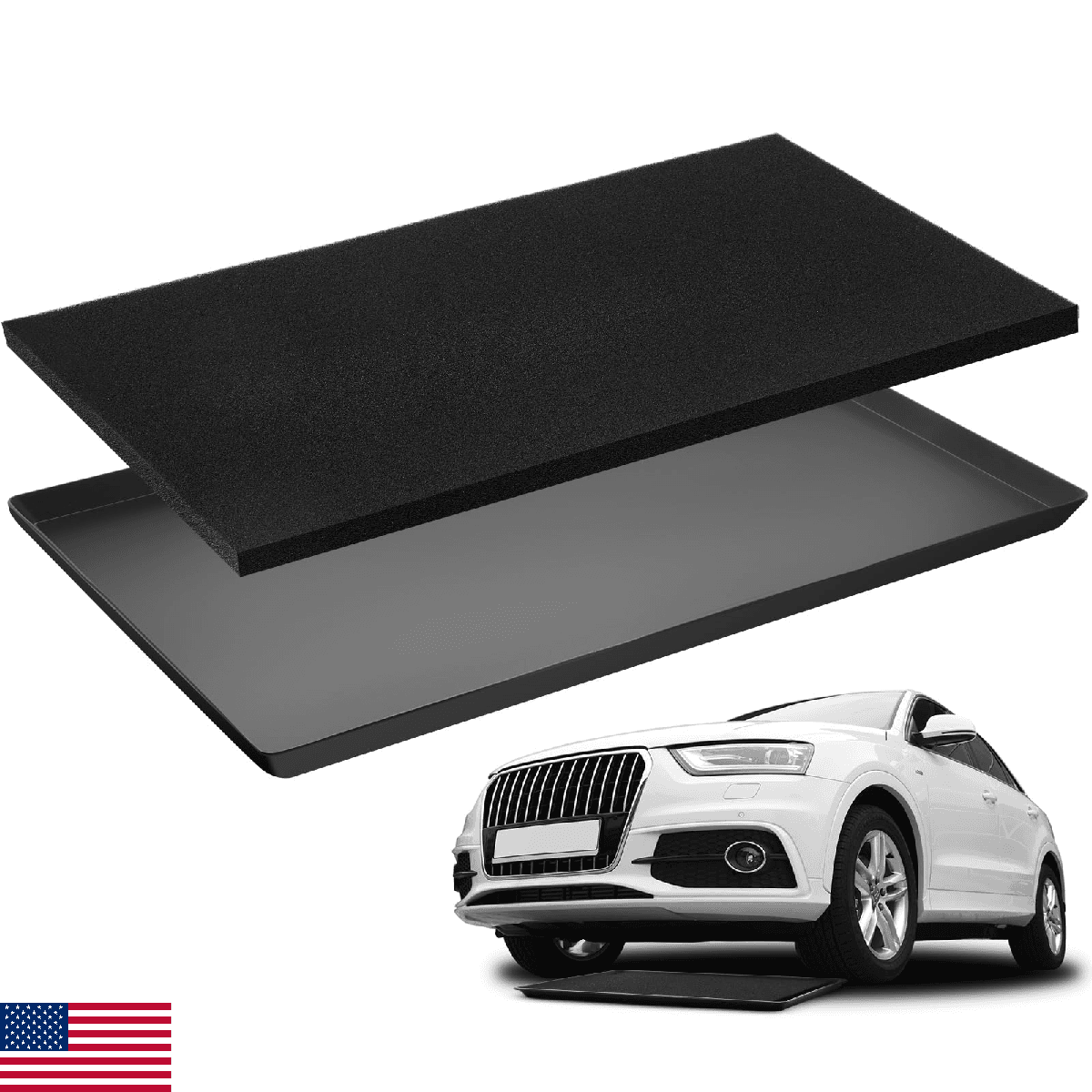 Uiifan 1 Set 35 x 22 x 1.6 Inch Oil Drip Pan for Under Car with Thickened Square - Image 1