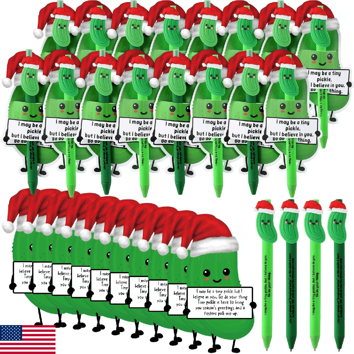 MotiMind 100 Sets Pickle Valentines Pen for Coworkers Bulk Valentines Employee A - Image 1