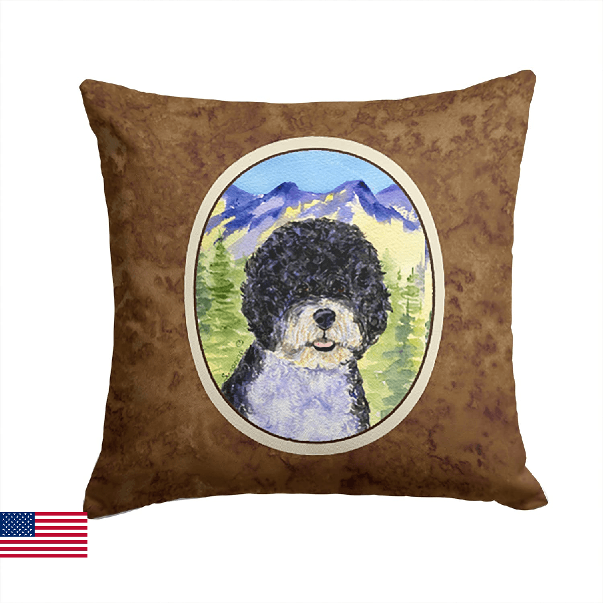 Caroline's Treasures SS8303PW1414 Portuguese Water Dog Fabric Decorative Pillow - Image 1