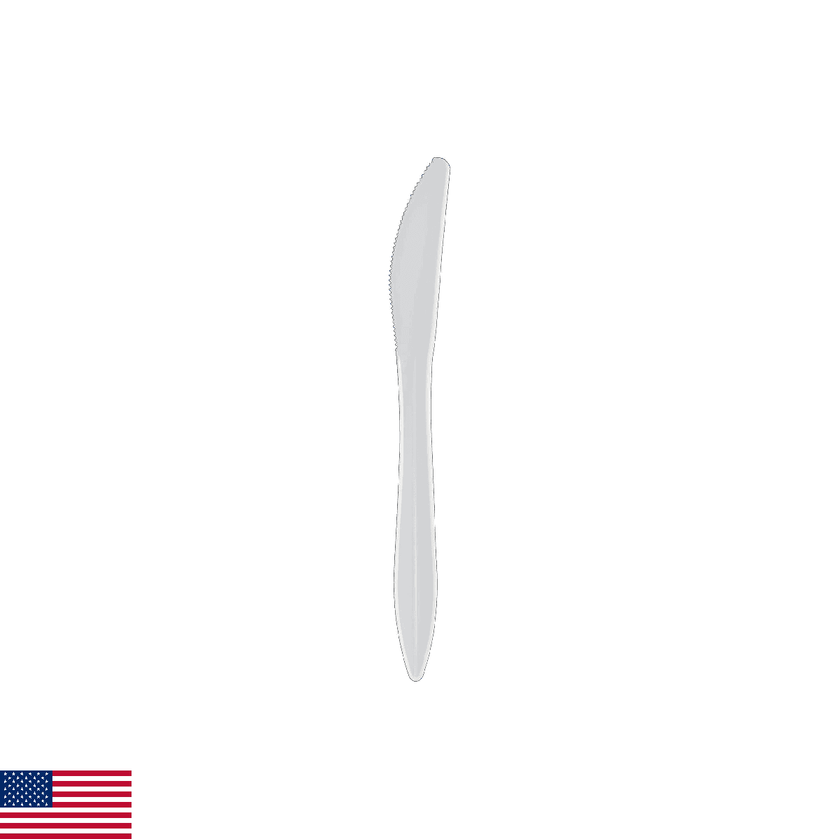 Berkley Square Medium Weight Polypropylene Knife, White, 1000 Count - Image 1
