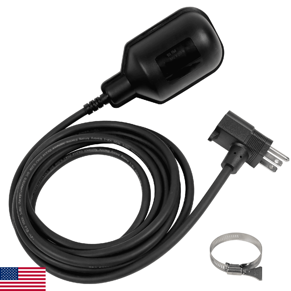 WASSERMANN Universal Tethered Sump Pump Float Switch with 10FT Cable (Piggyback - Image 1