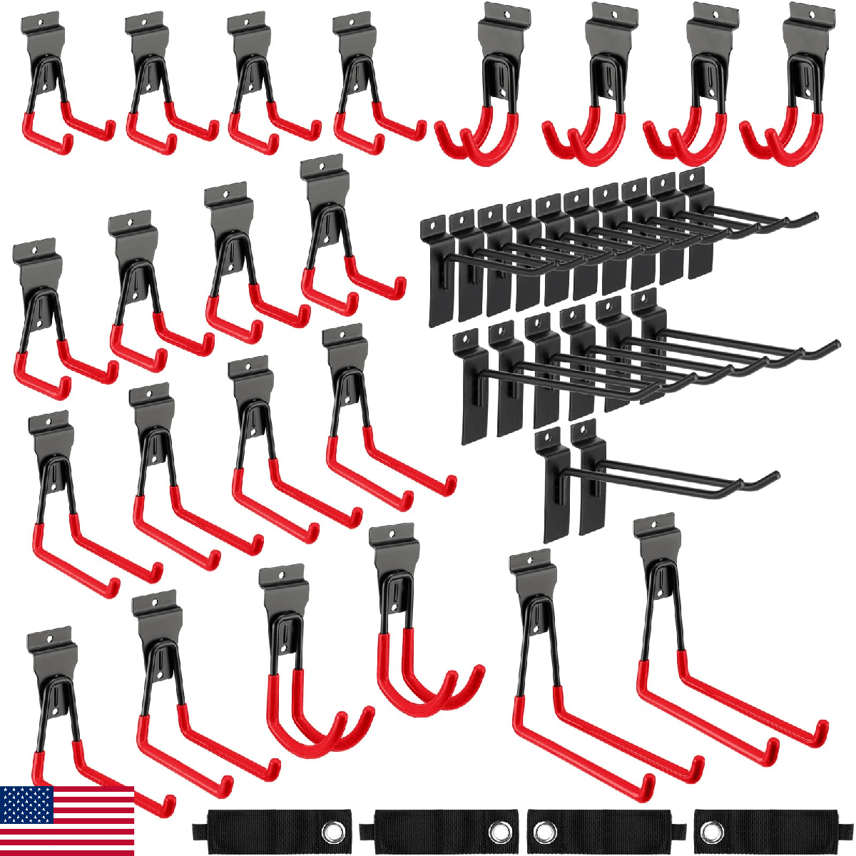 Landhoow 36 Pcs Slatwall Hooks & Hangers 32 Heavy Duty Slat Wall Hanging Hooks w - Image 1