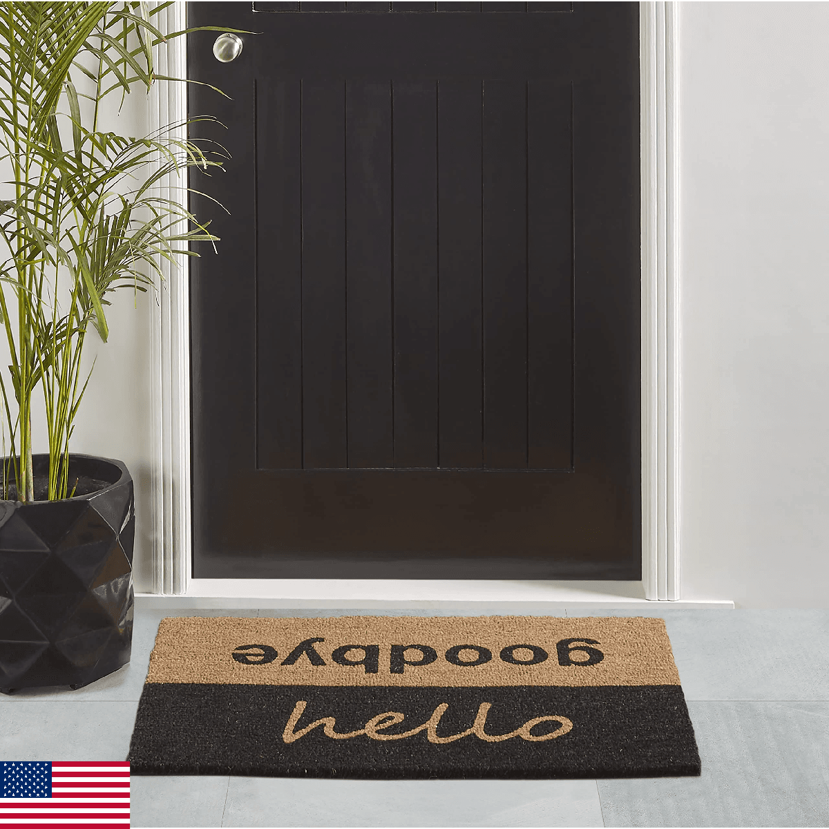 VCNY Home Outdoor Doormat Coir Doormat Non-Slip Rubber Backing Modern Home Decor - Image 1