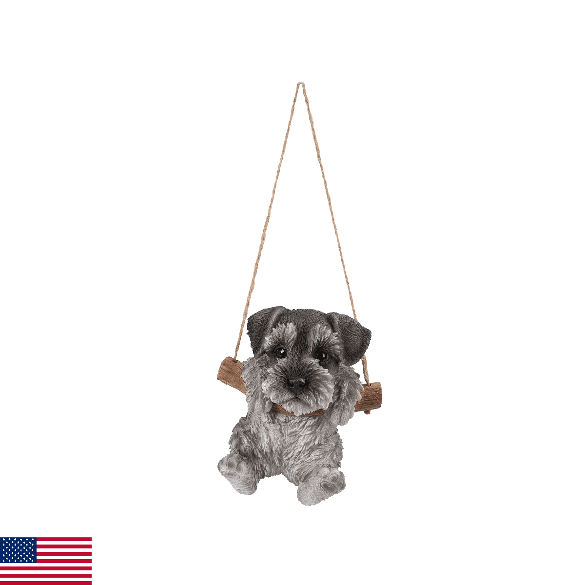 Hi-Line Gift Ltd 87704-J Schnauzer Puppy Hanging Garden Statue, 5-inch Height, R - Image 1