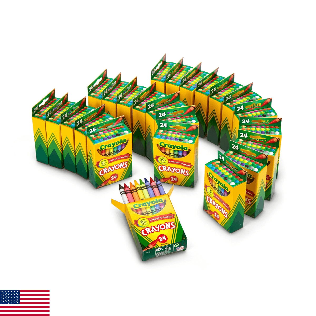 Crayola Crayons Bulk (24 Packs), Coloring Book Supplies, Presharpened Crayons fo - Image 1