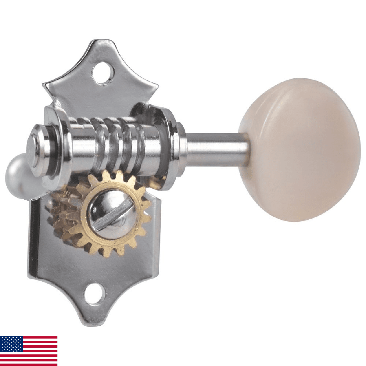 Golden Gate F-2215 Vintage Acoustic Guitar Tuners – Nickel 3+3 Individual Set – - Image 1