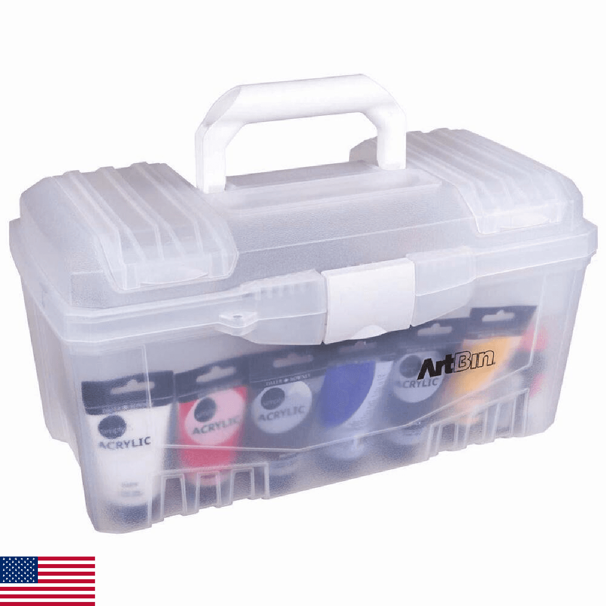 ArtBin 6918AH Twin Top 17 inch Supply Box, Portable Art & Craft Supply Organizer - Image 1