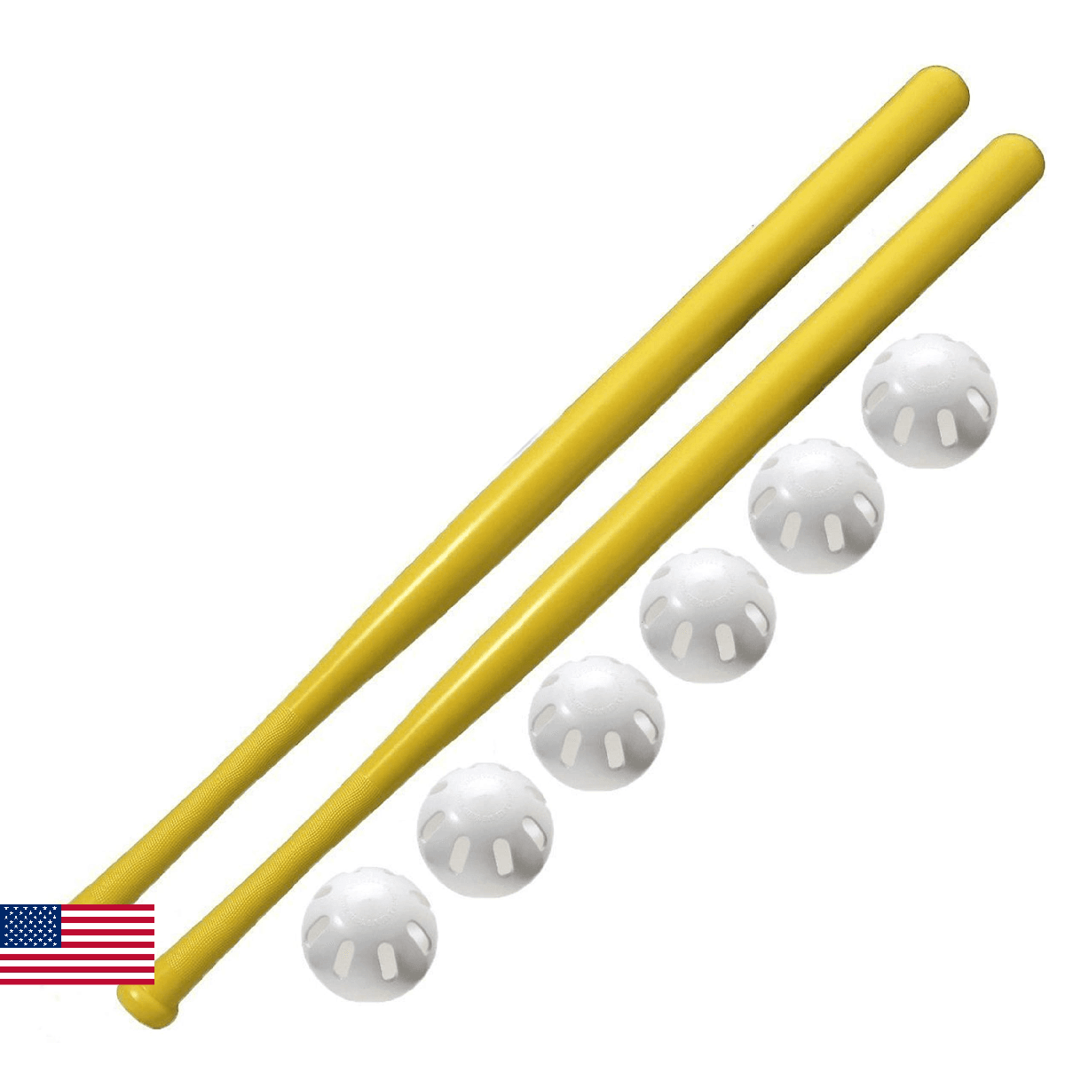 Wiffle Ball 2 Pack Wiffle 32" Bats and 6 Baseballs Official Size = 8 Pack - Image 1