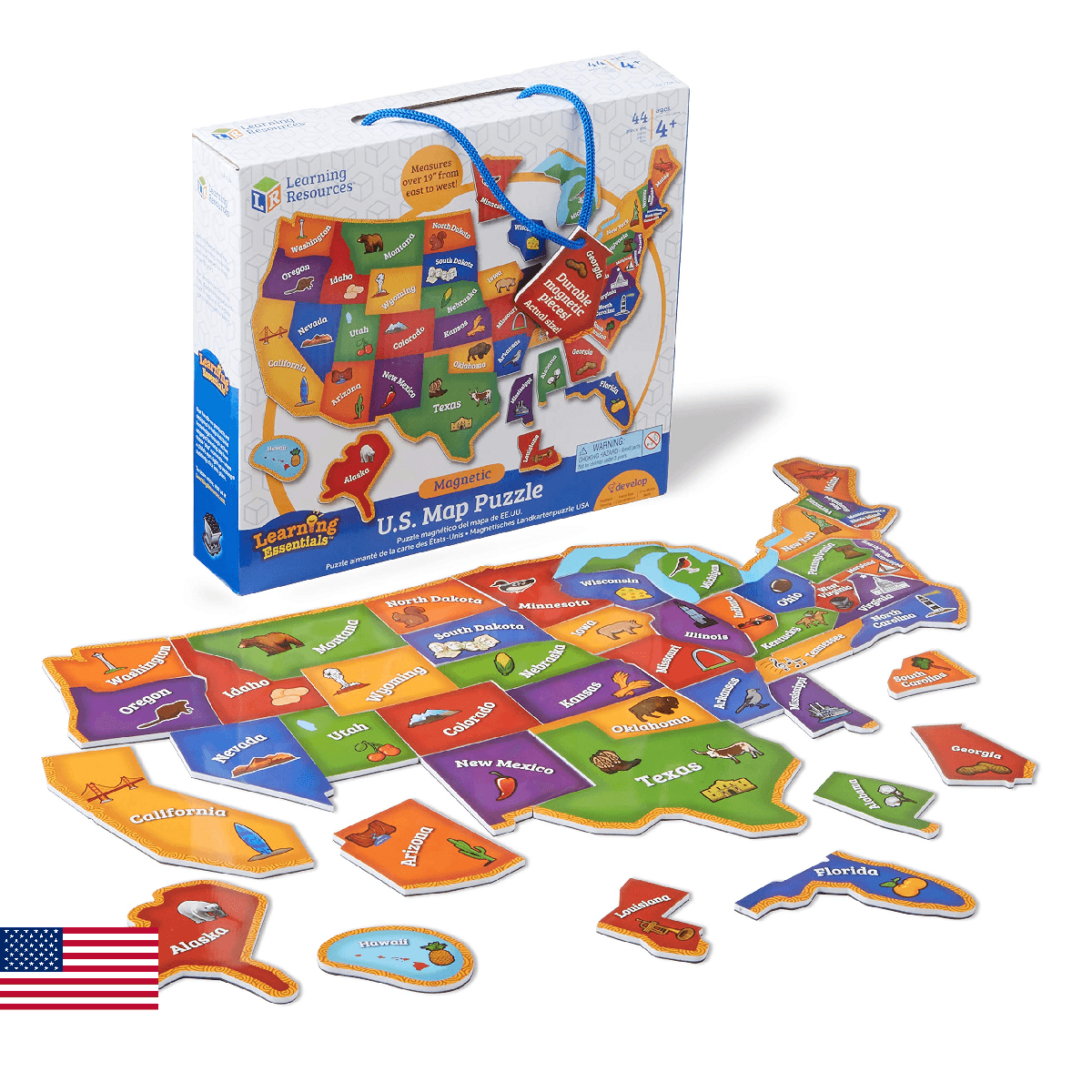 Learning Resources Magnetic USA Map Puzzle - Educational Toy for Kids - Image 1