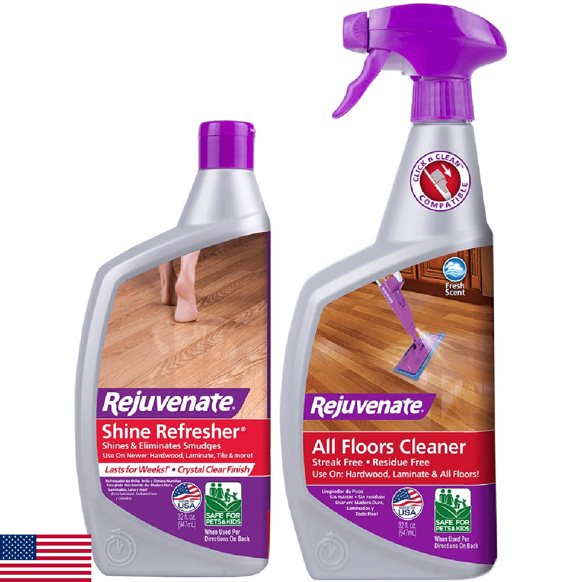 Rejuvenate Shine Refresher Hardwood Polish Restorer 32oz Cleaner 32oz - Image 1