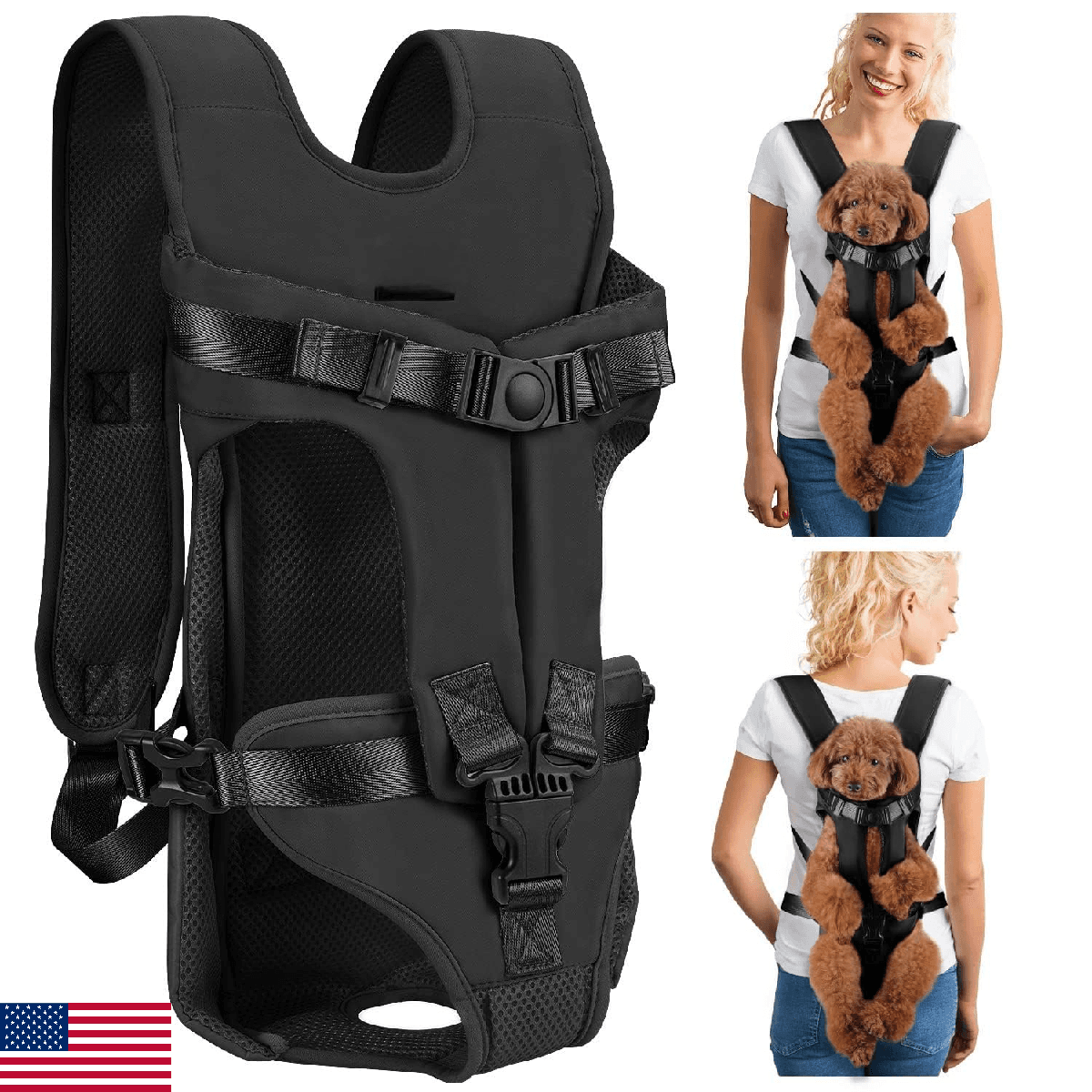 Dog Carrier Backpacks, Adjustable Dog Backpack Carrier, Legs Out Easy-fit Dog Ch - Image 1