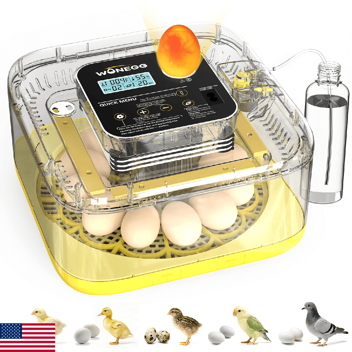 Incubator for Hatching Eggs, 12 Eggs Incubator with Automatic Egg Turning, Tempe - Image 1