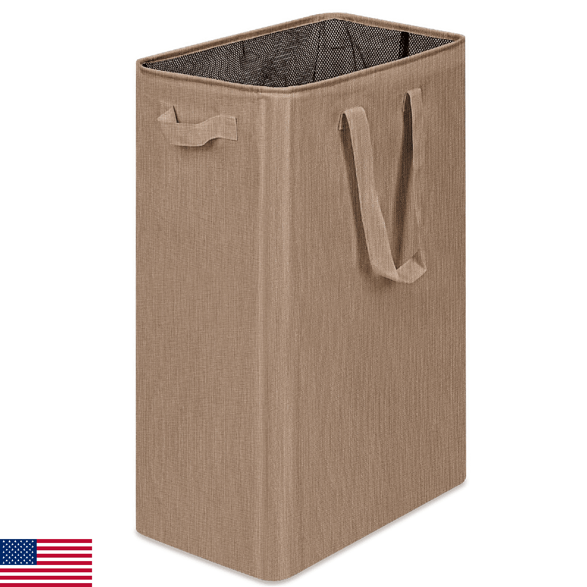 efluky Slim Laundry Basket Narrow Hamper Handles Collapsible Clothes Bin Tall 75 - Image 1