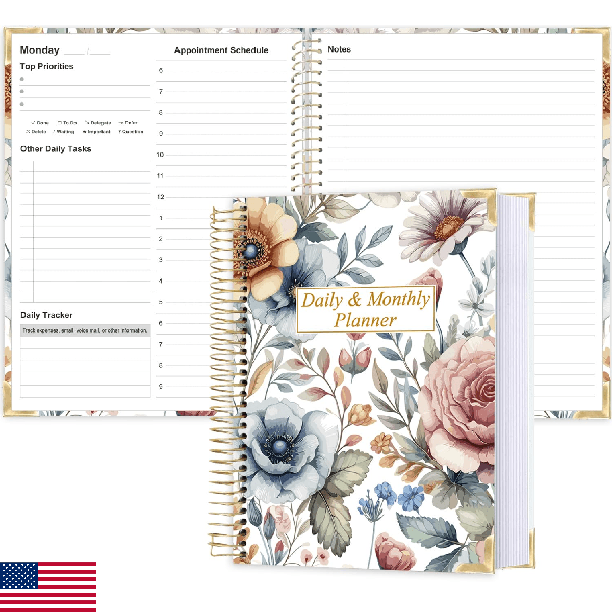 Undated Daily Monthly Planner for 2026 or Anytime - A4 To Do List with Hourly Sc - Image 1