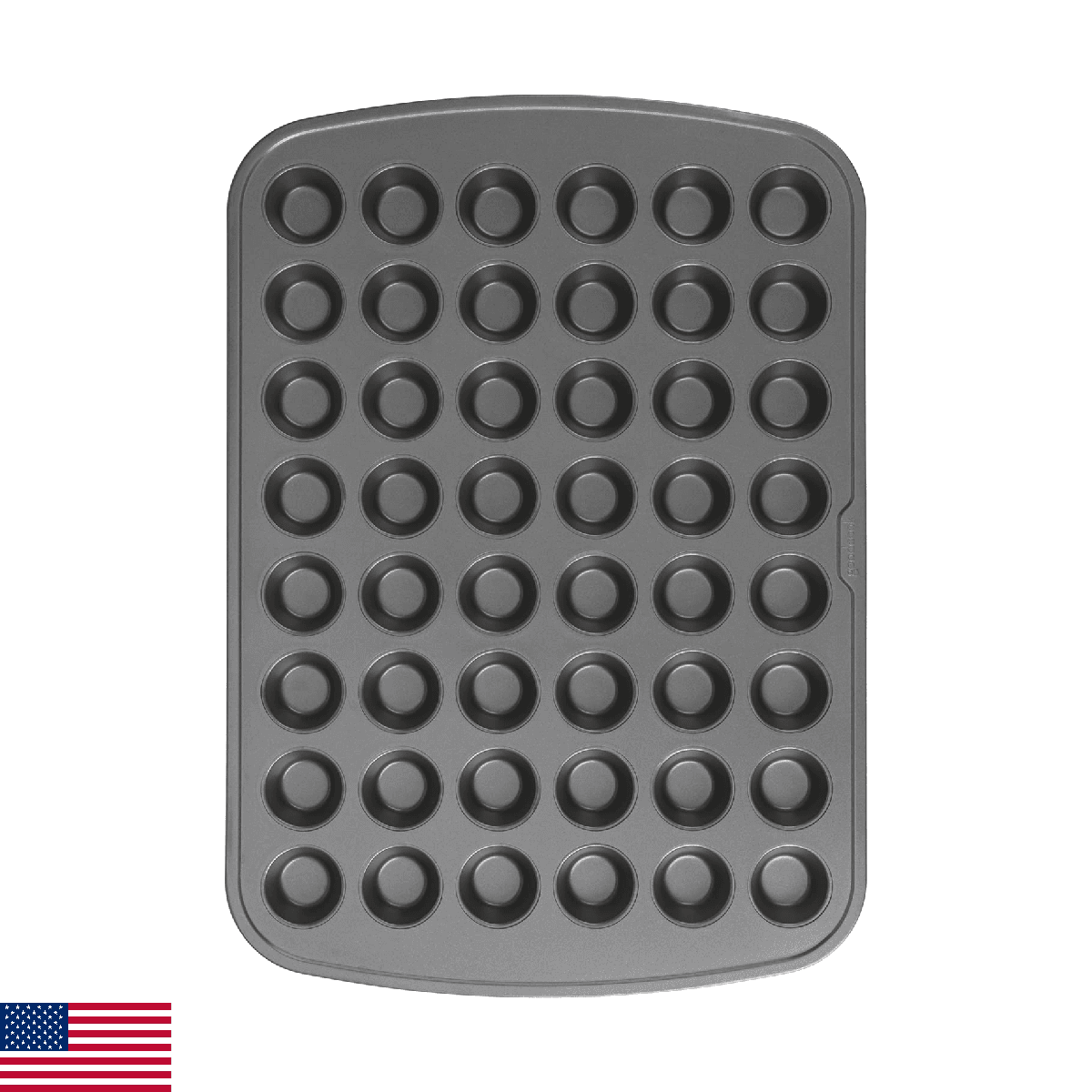 GoodCook 48-Cup Nonstick Steel Mini Cupcake Muffin Pan Gray - Image 1