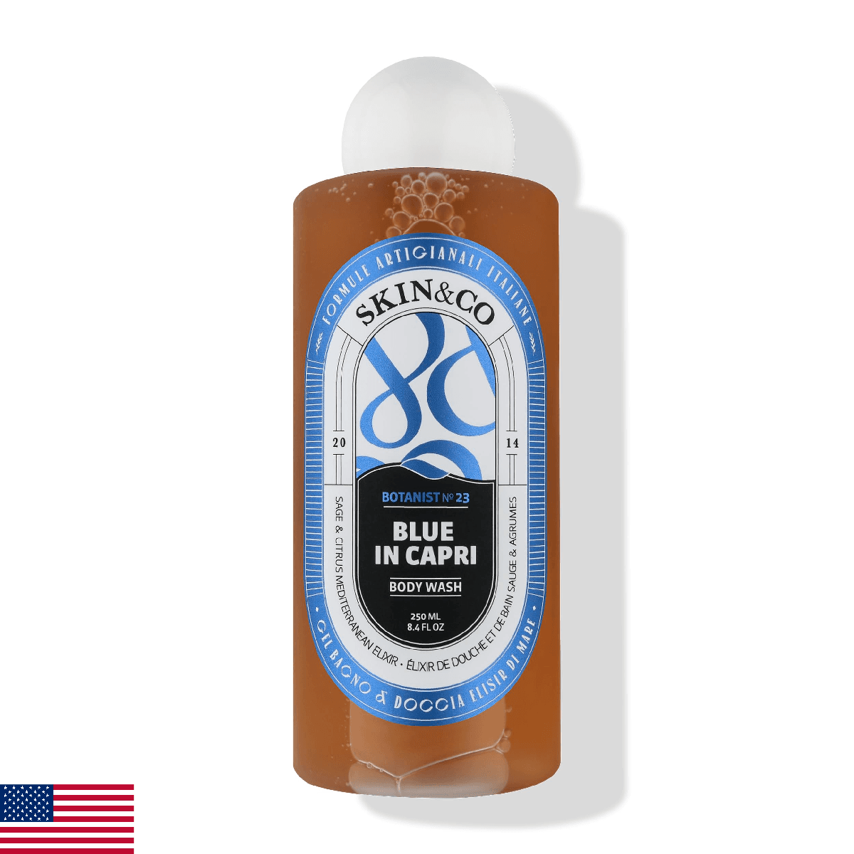 SKIN&CO Roma Blue In Capri Shower Gel, 7.7 Fl Oz - Image 1