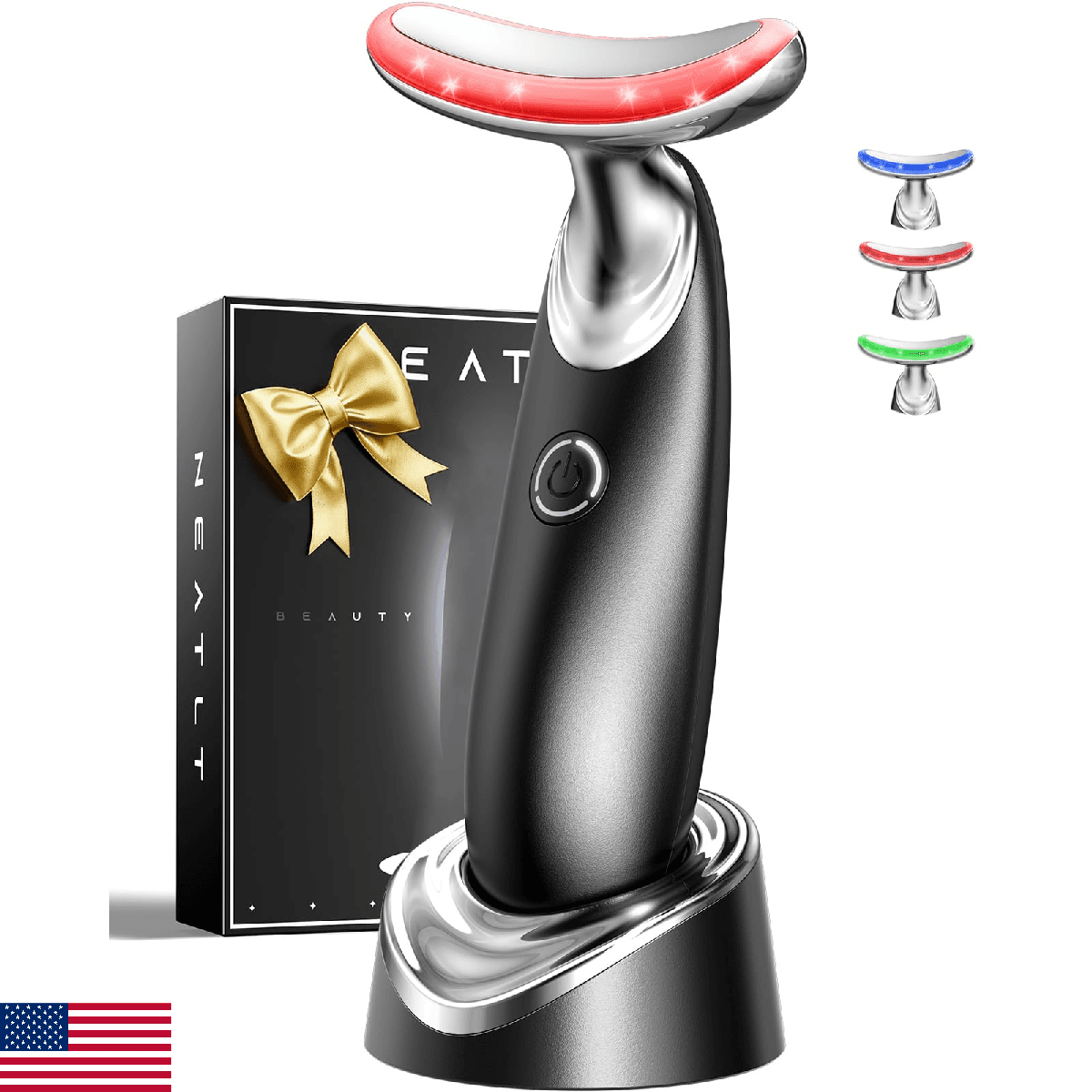 Red Light for Face and Neck 7-in-1 Facial Massager Tool 3-Color Portable Skin Ca - Image 1