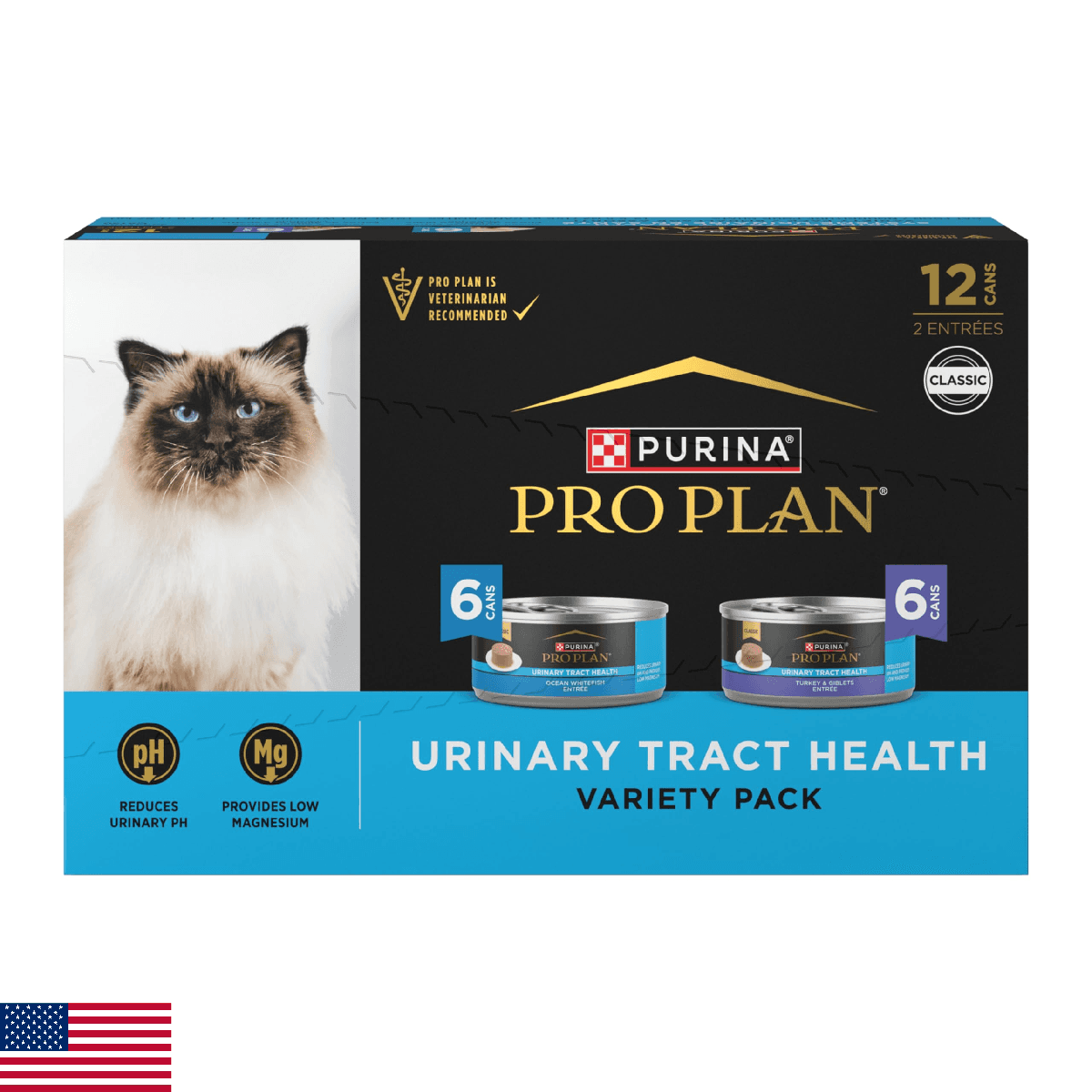 Purina Pro Plan Urinary Tract Health Pate Cat Food Variety Pack, Turkey and Gibl - Image 1