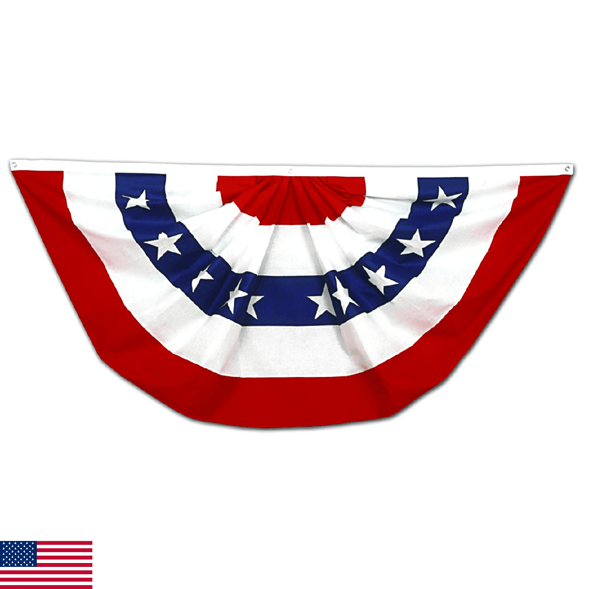 Annin Flagmakers Pleated Full Fan Flag Bunting Decorations, Large, 3 x 6 Feet (M - Image 1