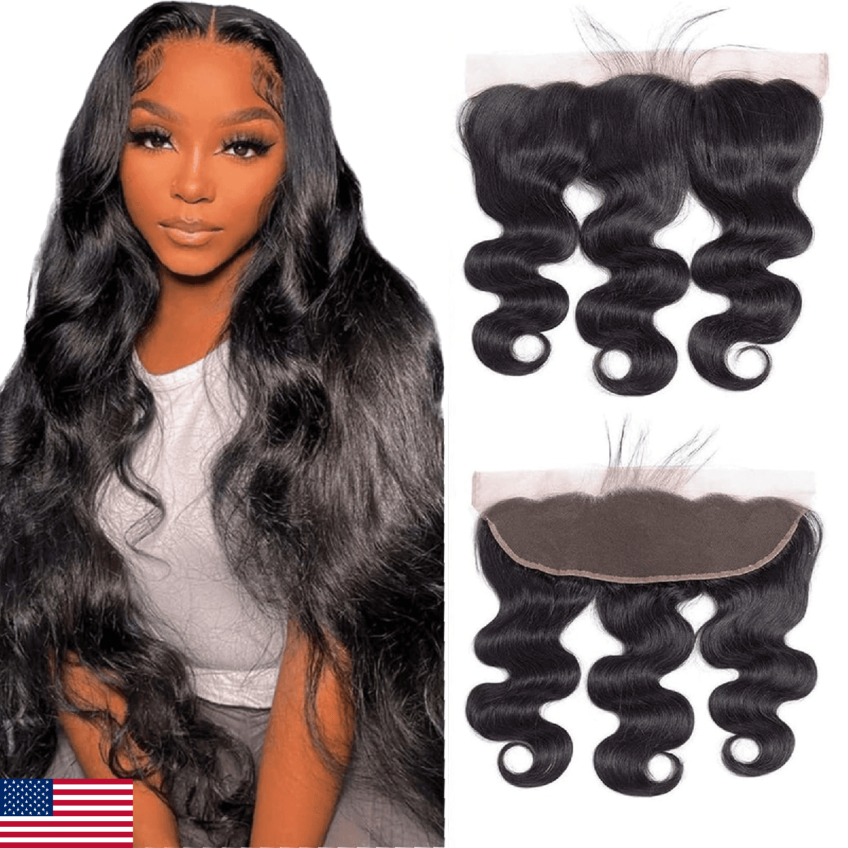 Anjudyreid 13x4 Lace Frontal Closure Body Wave Ear to Ear HD Lace Frontal 14 Inc - Image 1