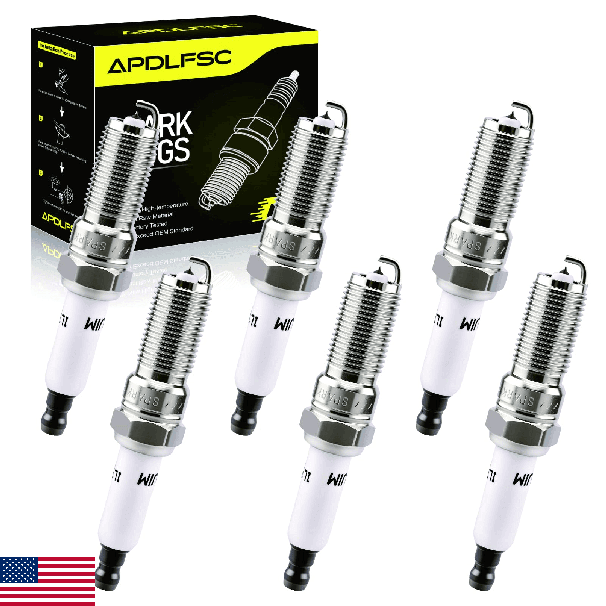 Iridium Spark Plugs 6 Pack 6509 LTR6IX-11 Compatible with Ford 2011-2021 F-150 E - Image 1