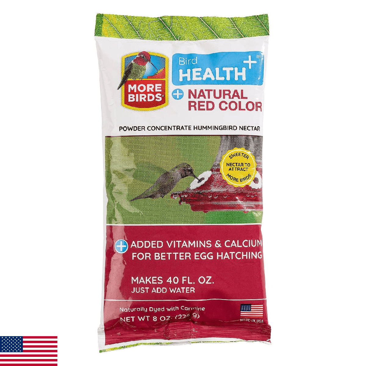 More Birds Bird Health+ Hummingbird Powder Nectar Concentrate, No Boiling Requir - Image 1