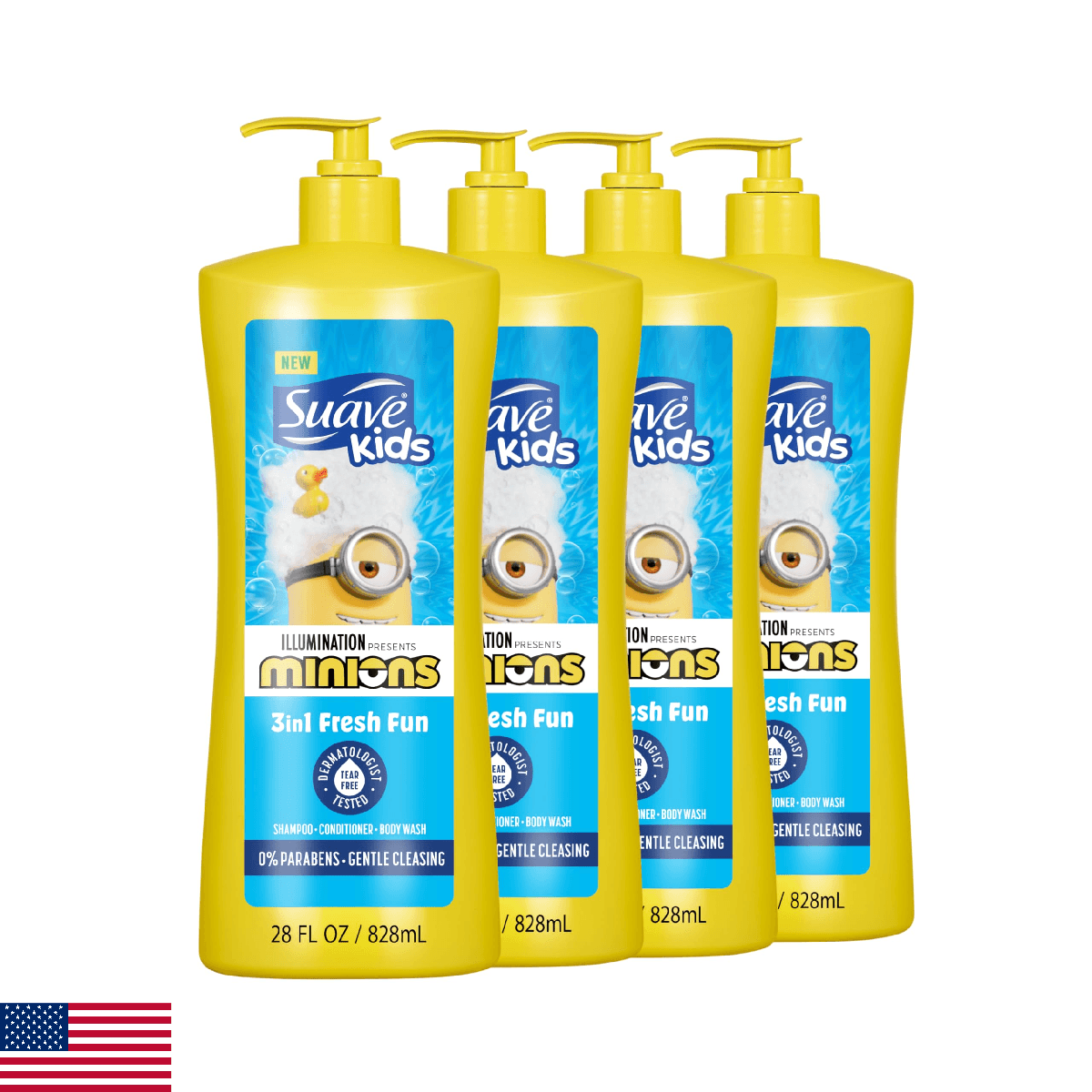 Suave Kids Minions 3-In-1 Shampoo, Conditioner, and Body Wash, For Tear-Free and - Image 1