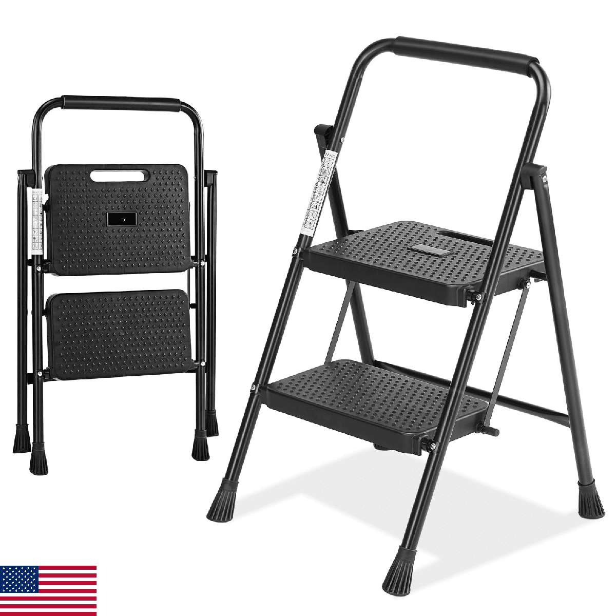 Sweetcrispy 2 Step Ladder 800lbs Folding Step Stool Wide Anti-Slip Pedal Sturdy - Image 1