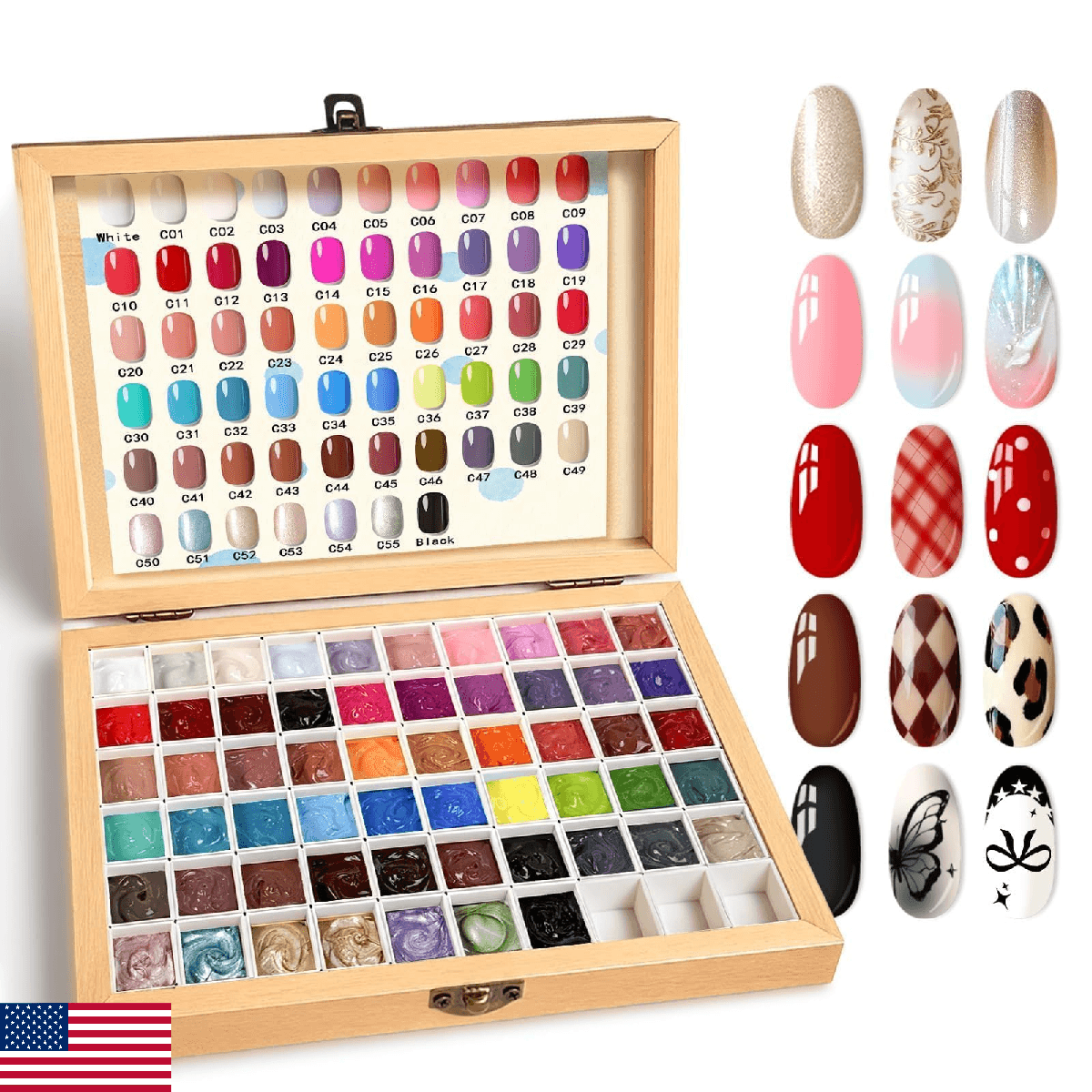 GZIXBDA Sponge Paint Patting Gel Polish & Tools Kit, 57 Colors Ombre Nail Gradie - Image 1