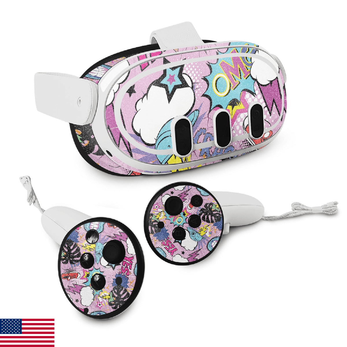 Glossy Glitter VR Skin Compatible with Meta Quest 3 - OMG Yes - Premium 3M Vinyl - Image 1