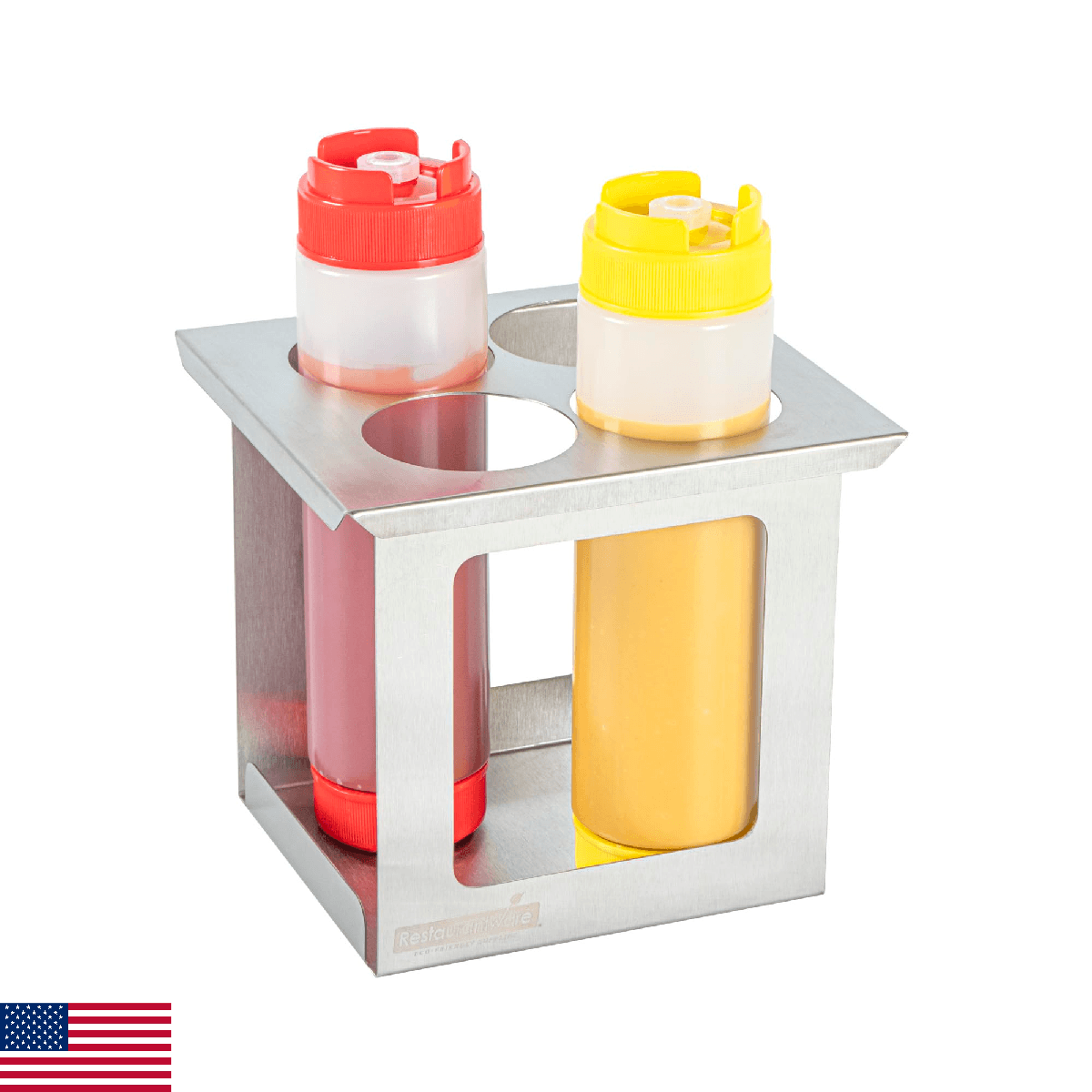 Restaurantware Stainless Steel Bottle Organizer - 6.299 x 7.008 x 6.26 Inches - - Image 1