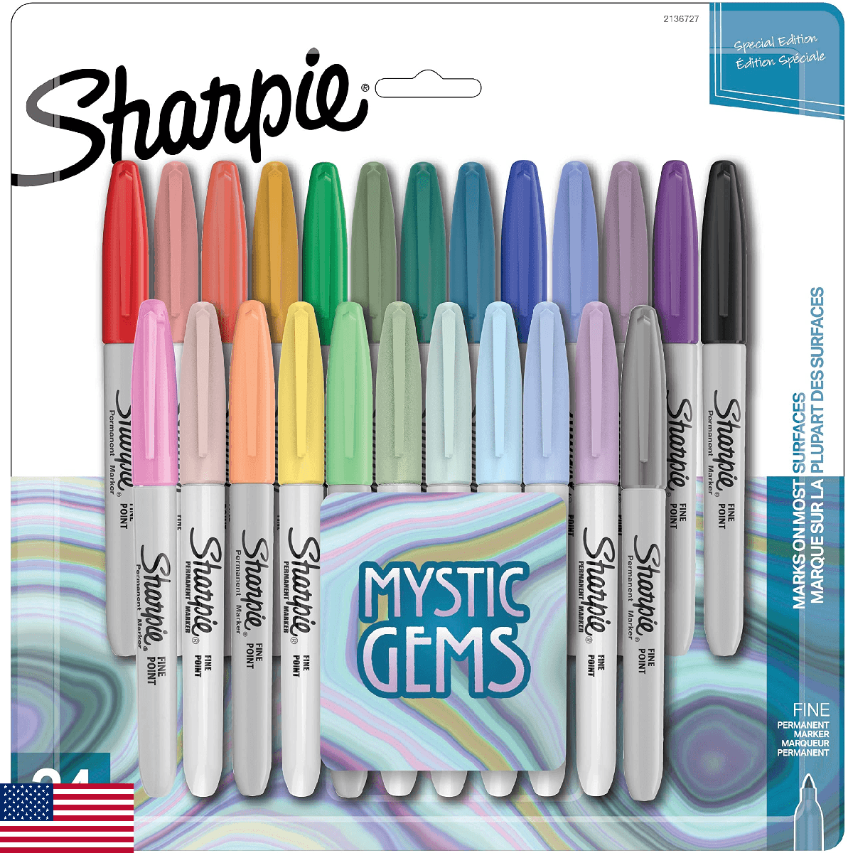 Sharpie Permanent Markers Fine Point Featuring Mystic Gem Color Markers Assorted - Image 1
