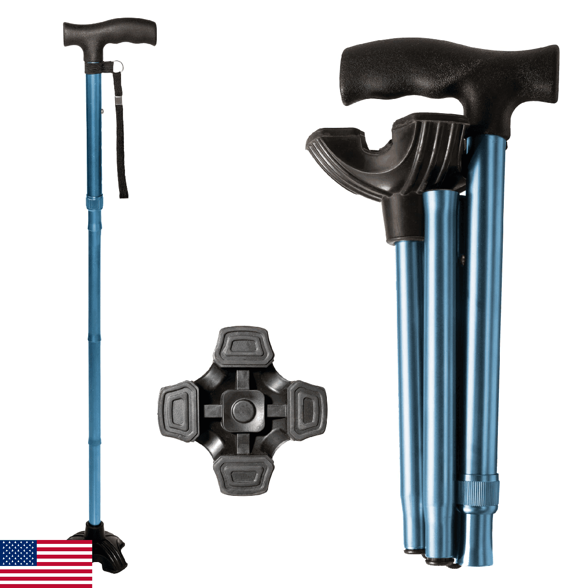 Stander Wonder Cane, Foldable Walking-Cane for Stability, Collapsible Free-Stand - Image 1
