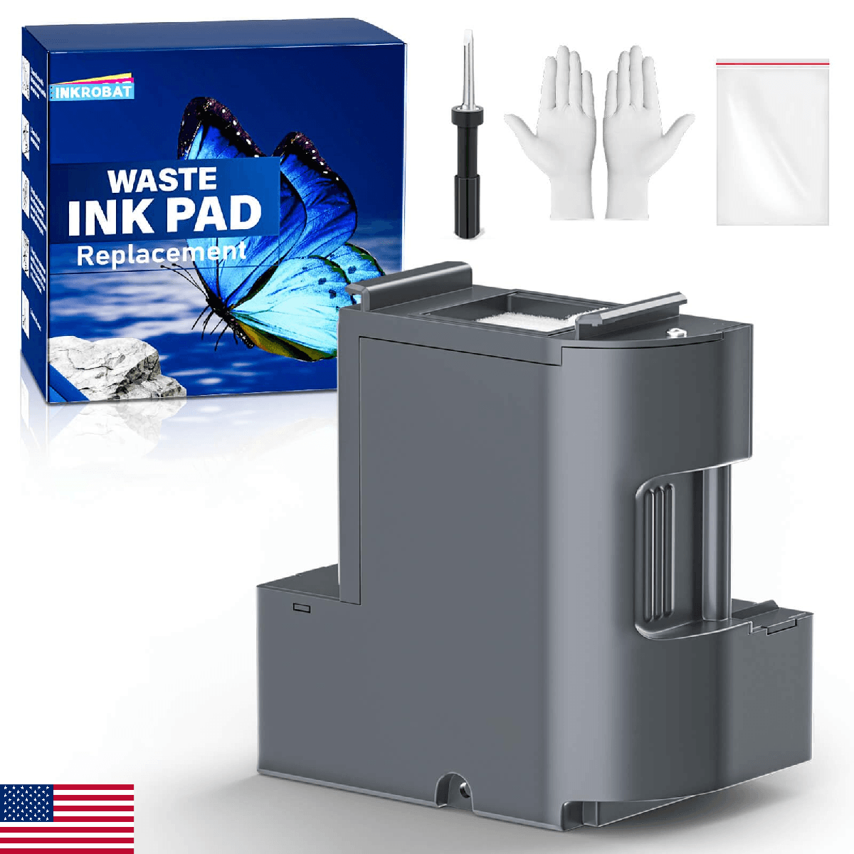 INKROBAT Waste Ink Pad Replacement with Reset Software for Ecotank ET-2850 ET-27 - Image 1