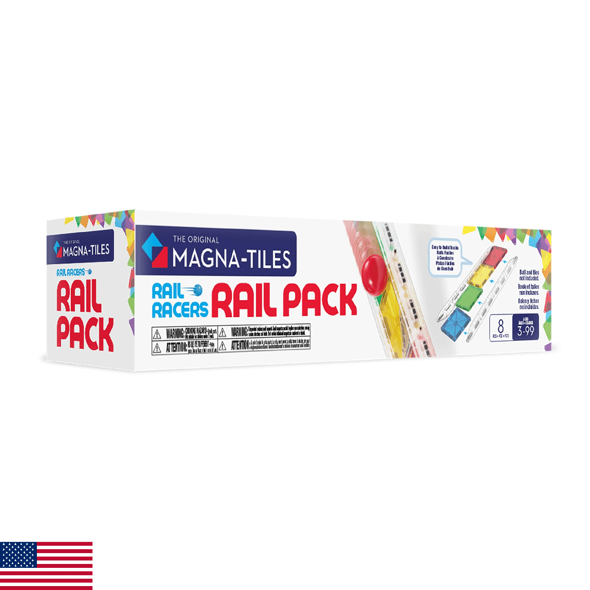 Magna-Tiles Rail Racers Rail Pack Magnetic Construction Set, The Original Magnet - Image 1