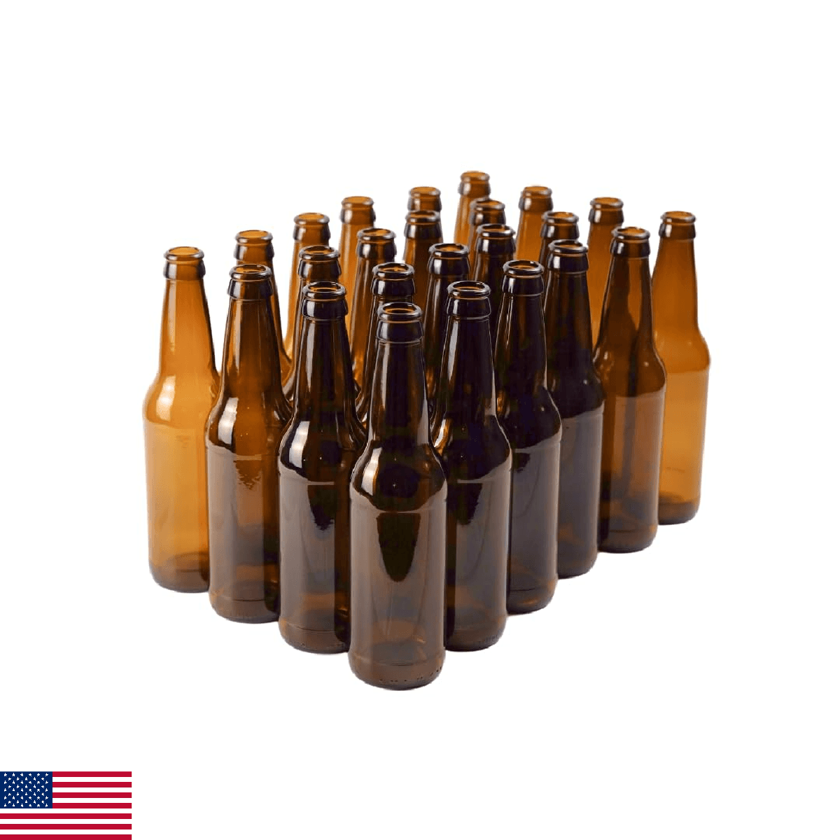 FastRack Amber Beer Bottles 12oz (Pack of 24) | Longneck Glass Beer Bottles with - Image 1