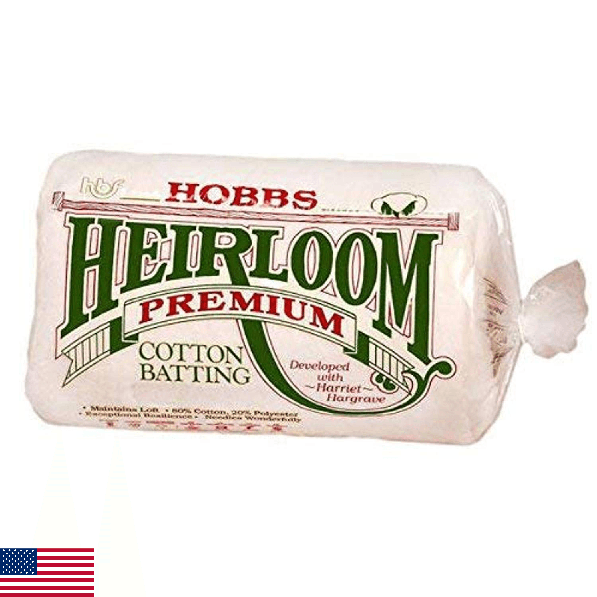 Hobbs Batting Heirloom 80%/20% Cotton Poly Queen Size 90x108 Quilt Batting - Image 1