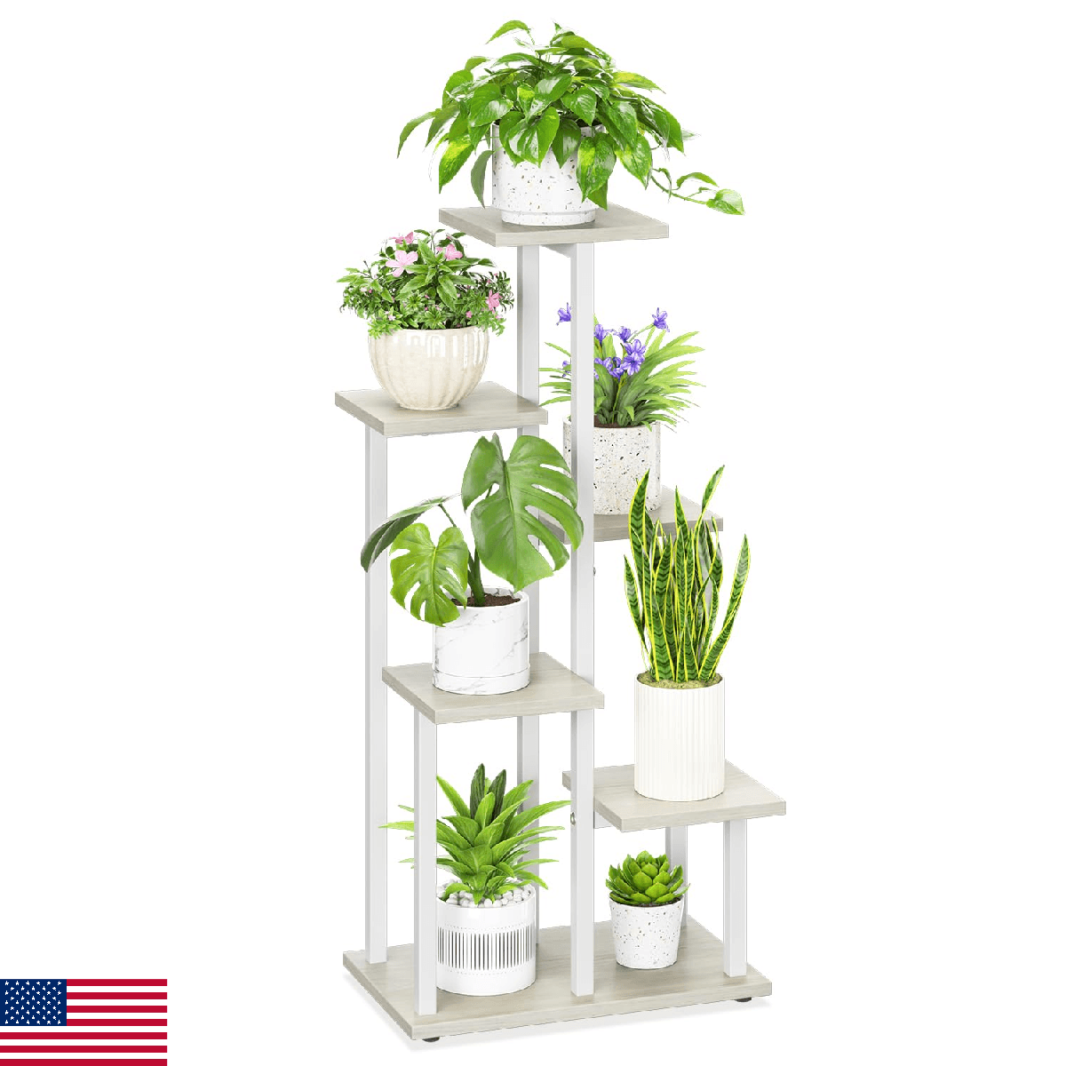 iDavosic.ly 6 Tier Plant Stand Indoor, Tiered Corner Plant Shelf for Multiple Pl - Image 1