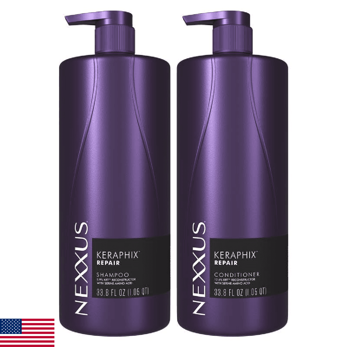 Nexxus KERAPHIX Shampoo & Conditioner for Damaged Hair 2 Pack Damaged Repair Pow - Image 1