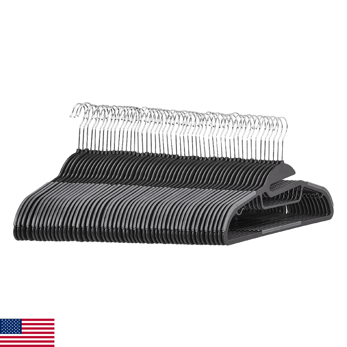 Amazon Basics Non-slip Heavy Duty Space Saving Plastic Hangers with Rubber and H - Image 1