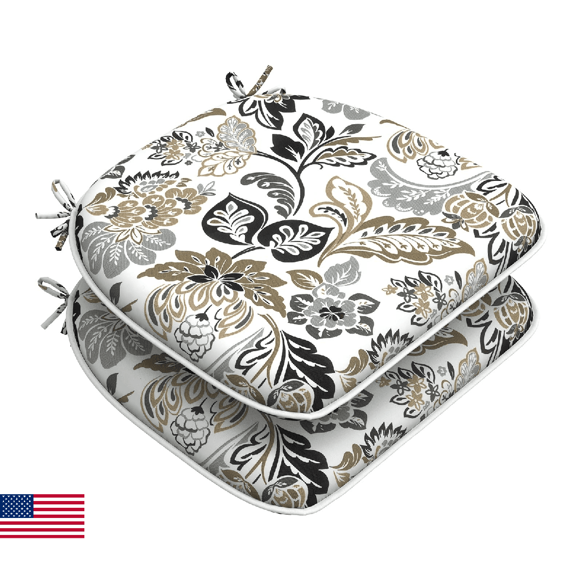 DYTXIII 2-Pack Outdoor Chair Cushions with Ties, Water-Repellent Patio Seat Pads - Image 1