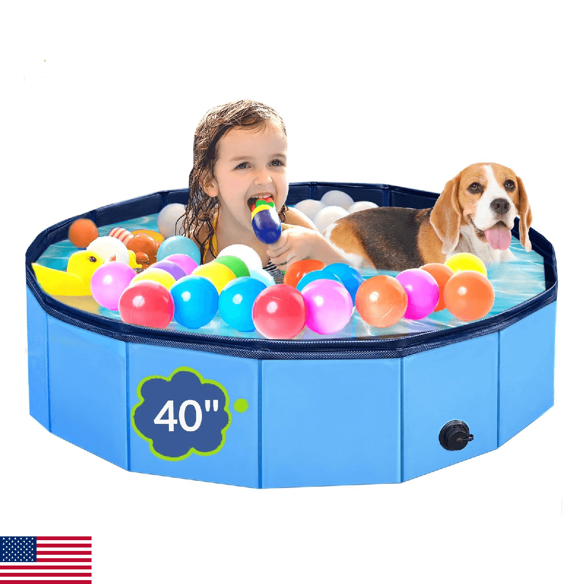 Dog Pool, Foldable Pet Swimming Pool with 6mm High-Strength PP Board, Hard Plast - Image 1