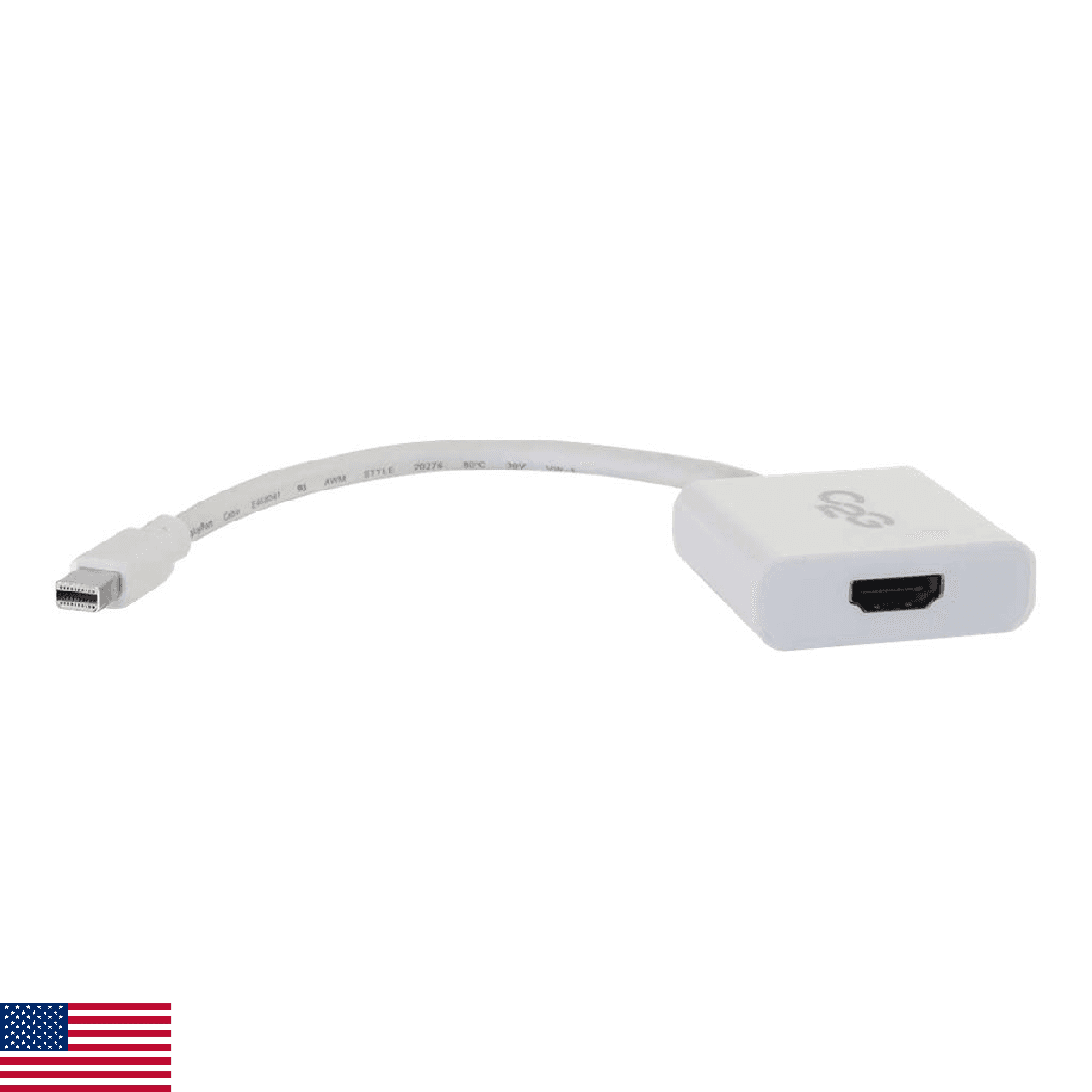 C2G Mini Display Port Adapter, 4K, Display Port to HDMI, Male to Female, Active, - Image 1