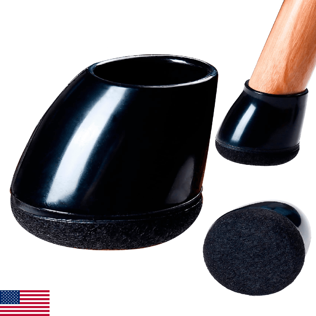 24 PCS Chair Leg Protectors for Hardwood Floors Round Silicone Cups with Felt Pa - Image 1