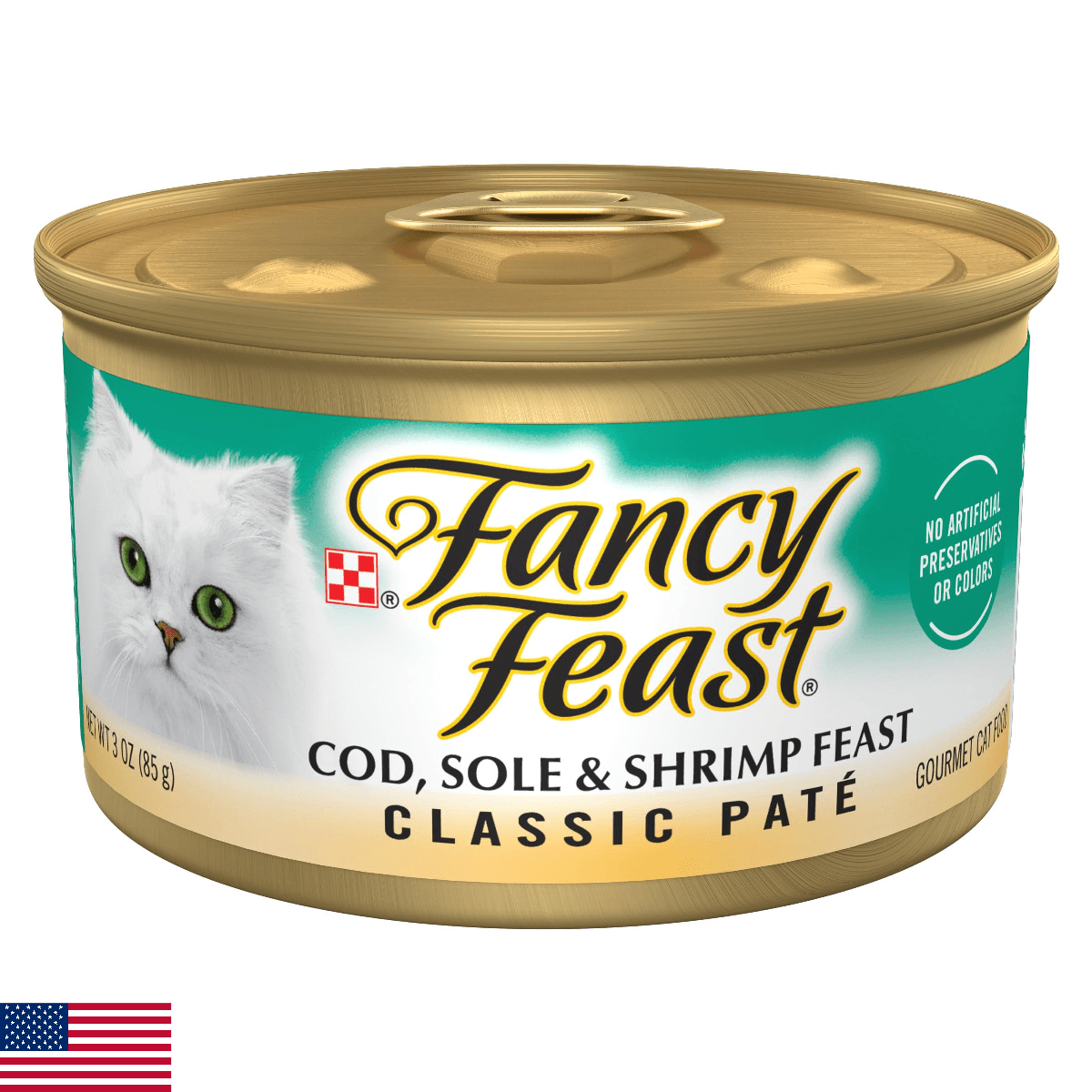 Purina Fancy Feast Cod, Sole and Shrimp Feast Classic Grain Free Wet Cat Food Pa - Image 1